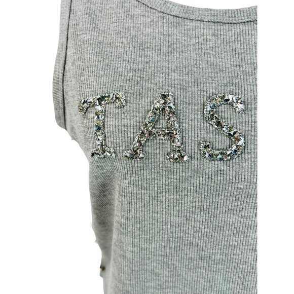 NWOT RARE Akira Gray & Silver Shimmering 3D  "Tasty" & Safety-Pinned Sides Sexy - Picture 4 of 15